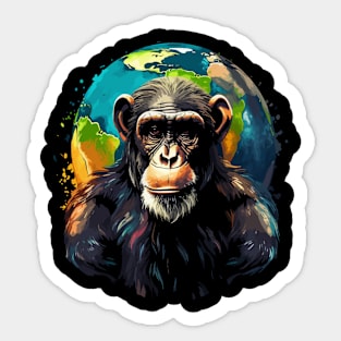 Chimpanzee Earth Day Sticker